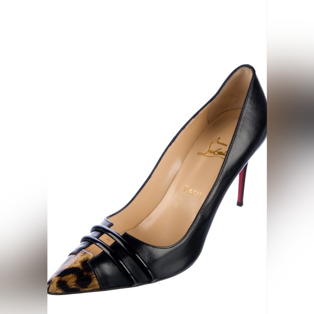Christian Louboutin Black/ Leopard Women's Pumps